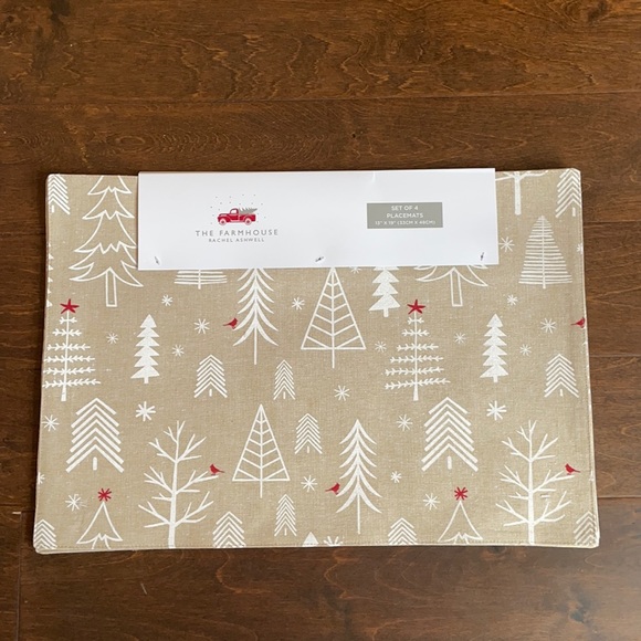 Christmas Table Placemats Set Of 4 Cotton - Picture 1 of 5